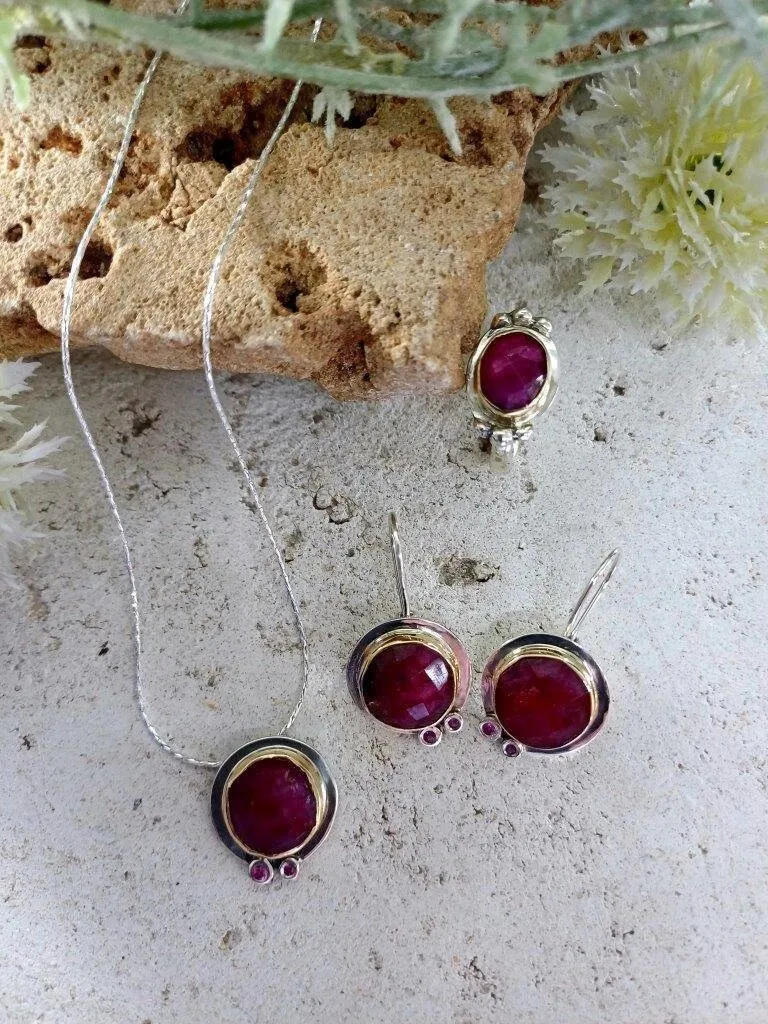 Bold Harmony: Handcrafted Two-Tone Lapis Lazuli & Sapphire Dangle Earrings