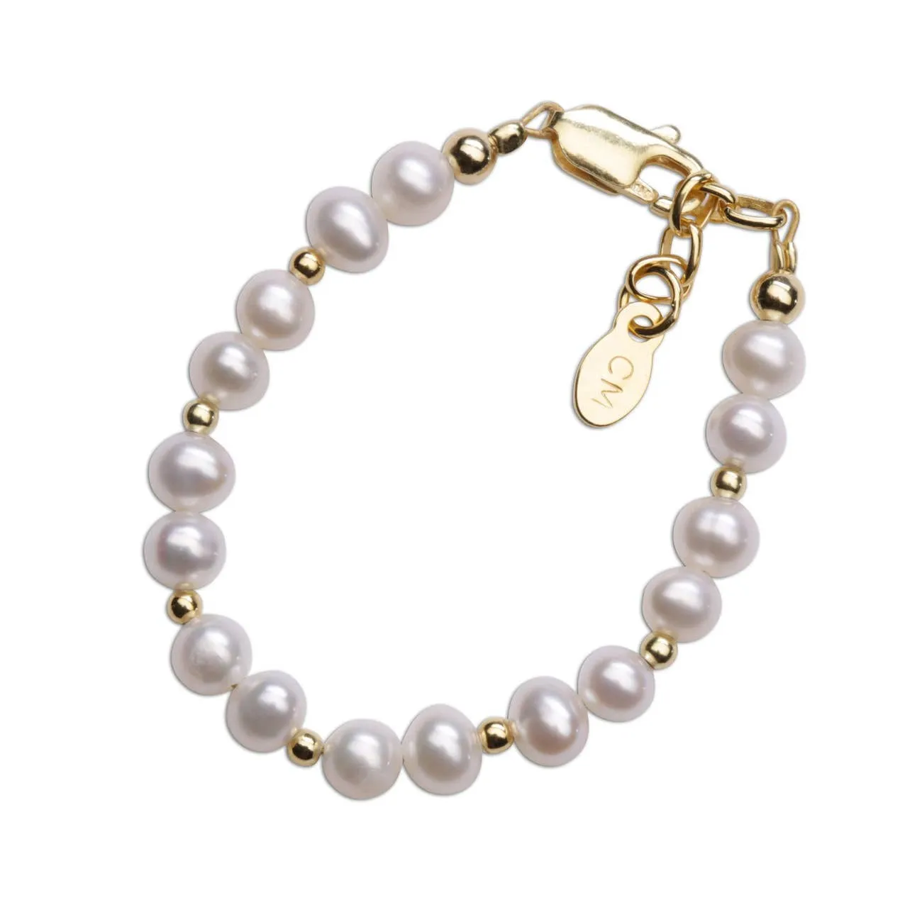 Cherished Moments Brynn 14K Gold Plated Pearl Baby & Kids Bracelet