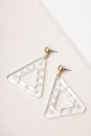 Clear Triangle Earrings