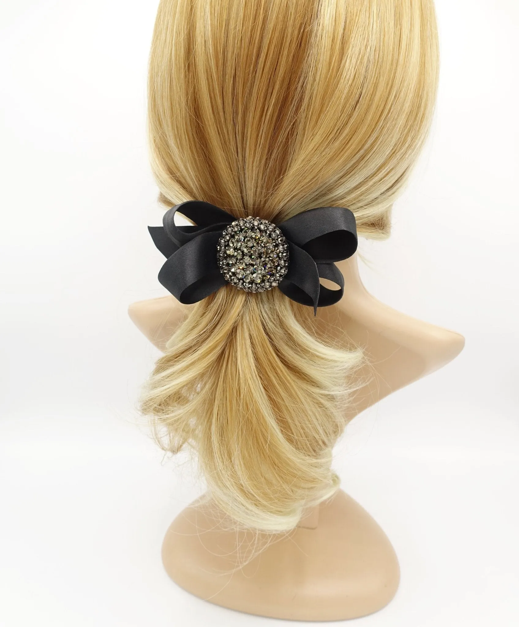 color jewel buckle bow french barrette rhinestone embellished hair bow women hair accessory