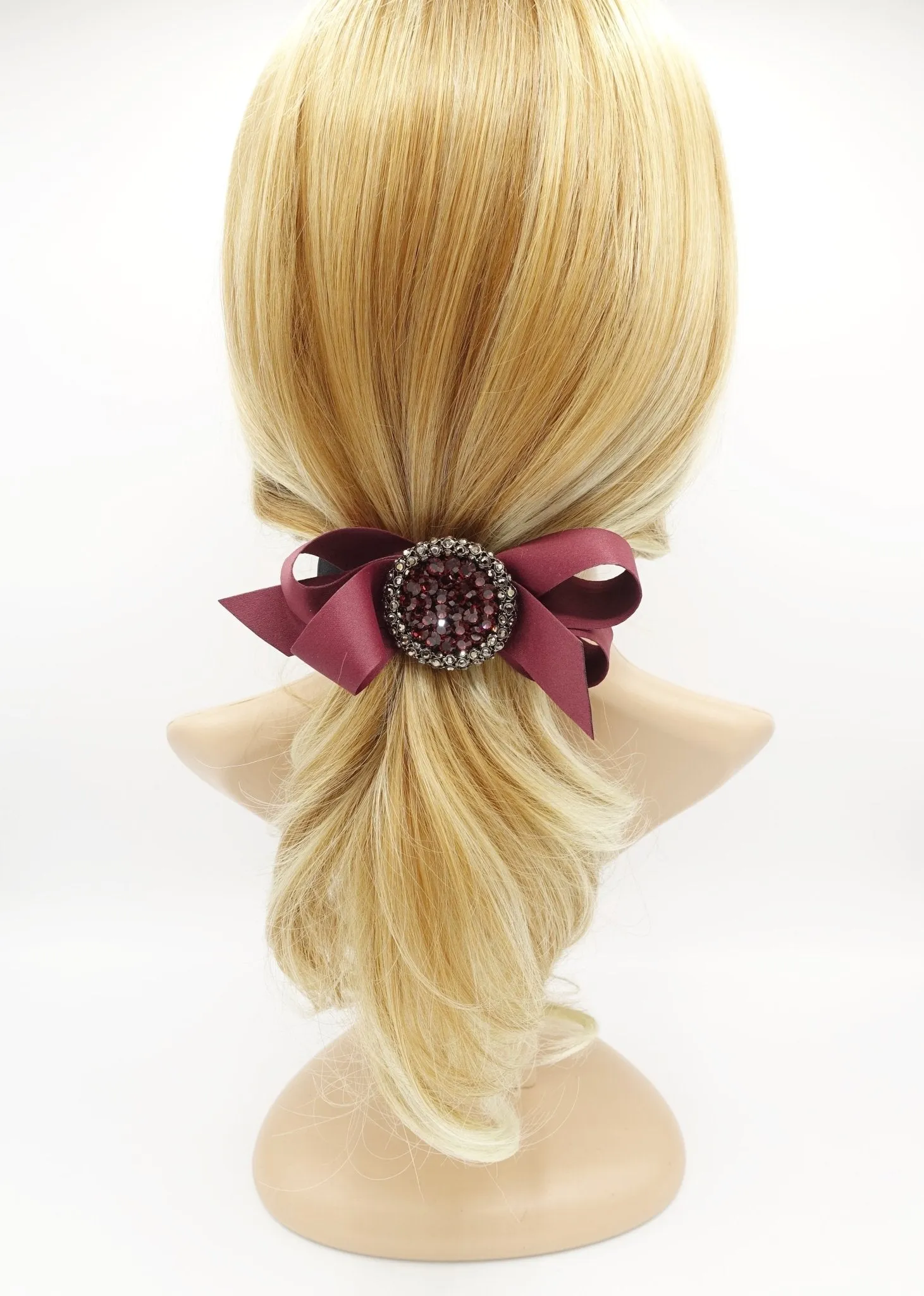 color jewel buckle bow french barrette rhinestone embellished hair bow women hair accessory