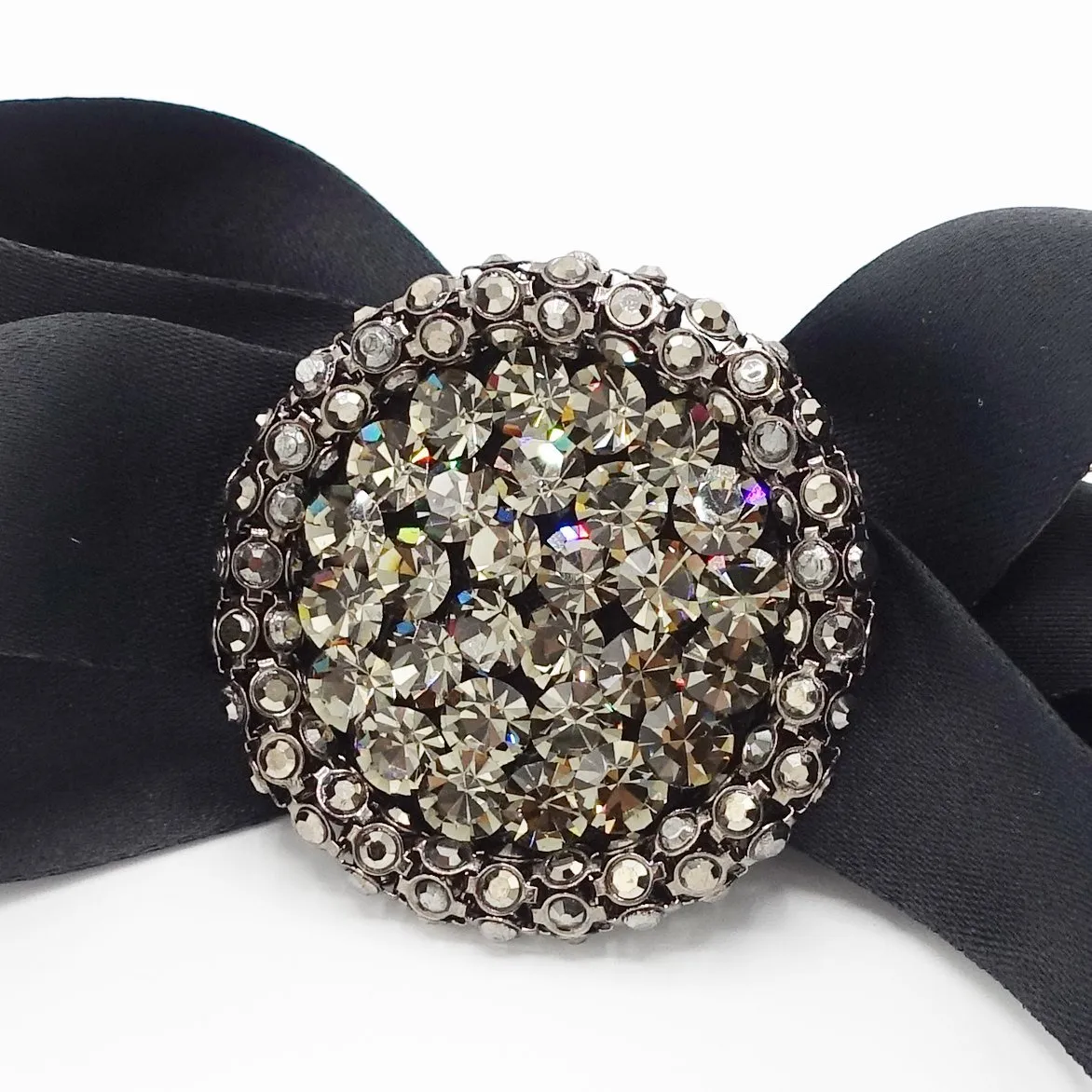 color jewel buckle bow french barrette rhinestone embellished hair bow women hair accessory