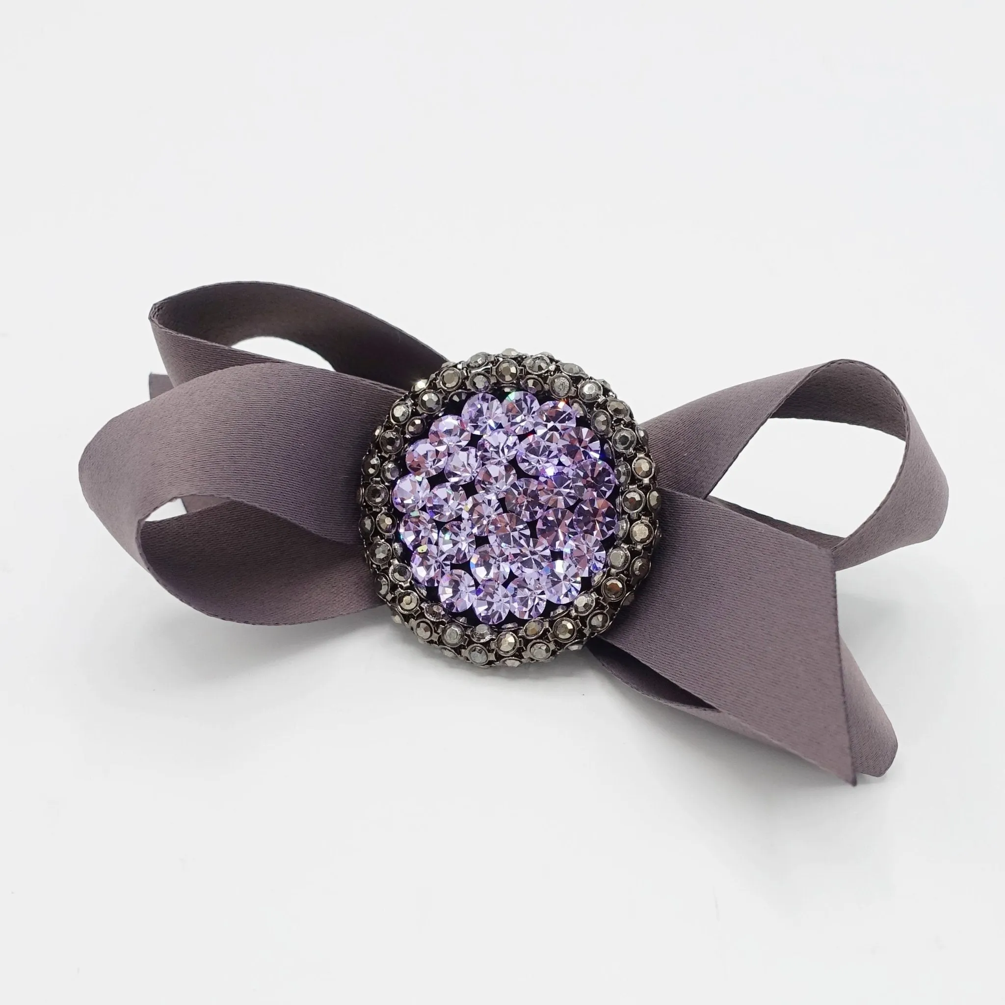 color jewel buckle bow french barrette rhinestone embellished hair bow women hair accessory