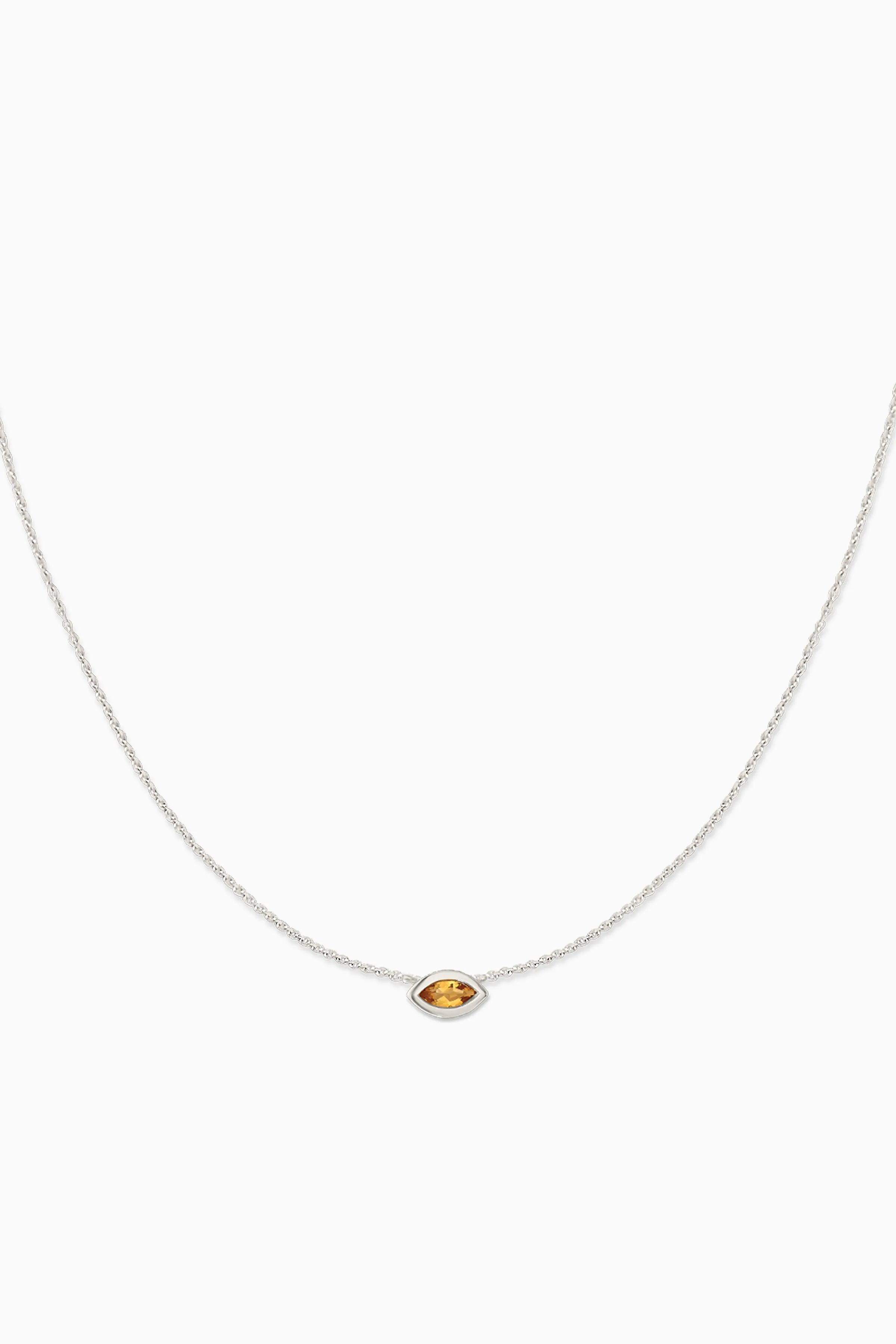 Covet 10kt Gold & Gemstone Birthstone Marquis Necklace