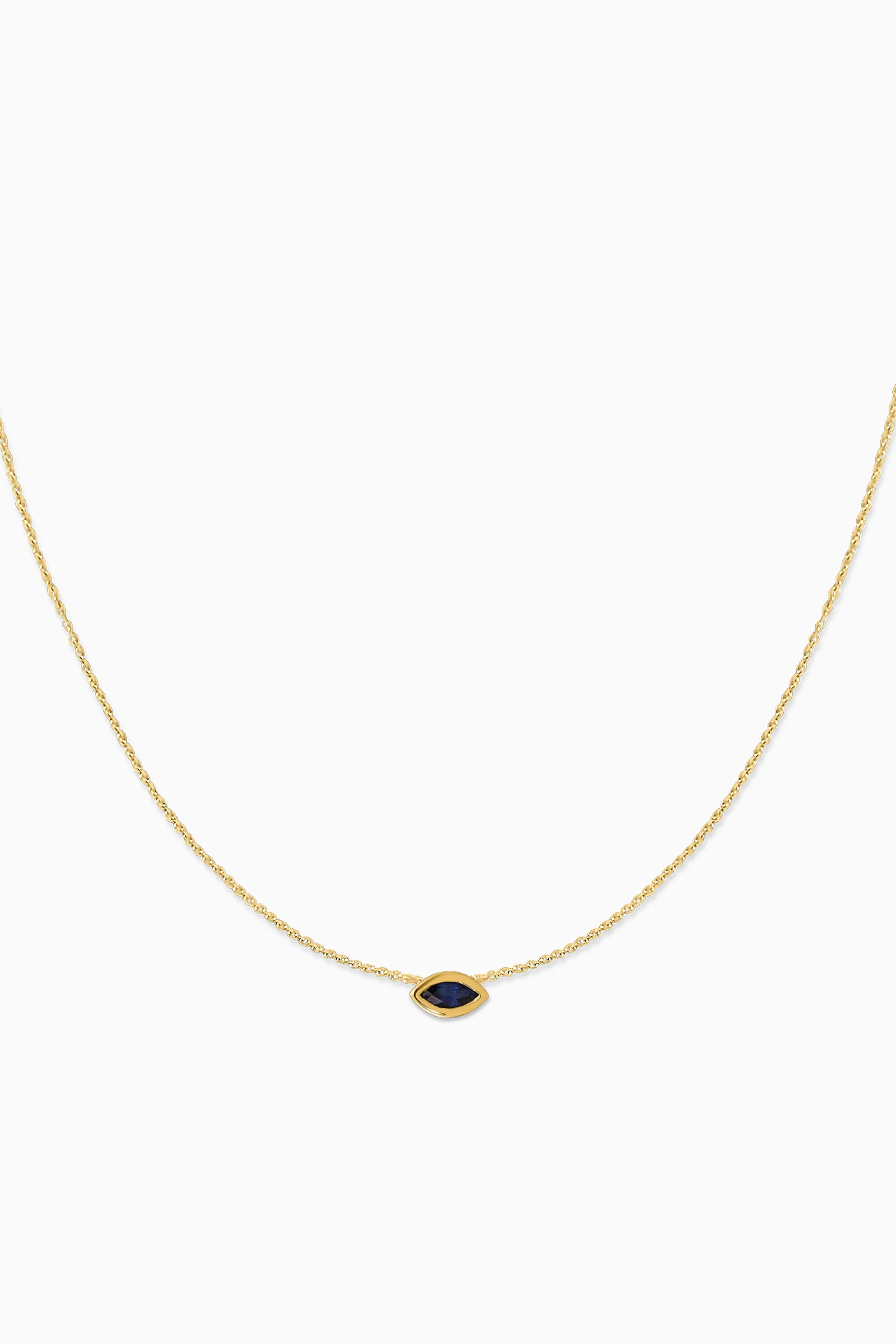 Covet 10kt Gold & Gemstone Birthstone Marquis Necklace