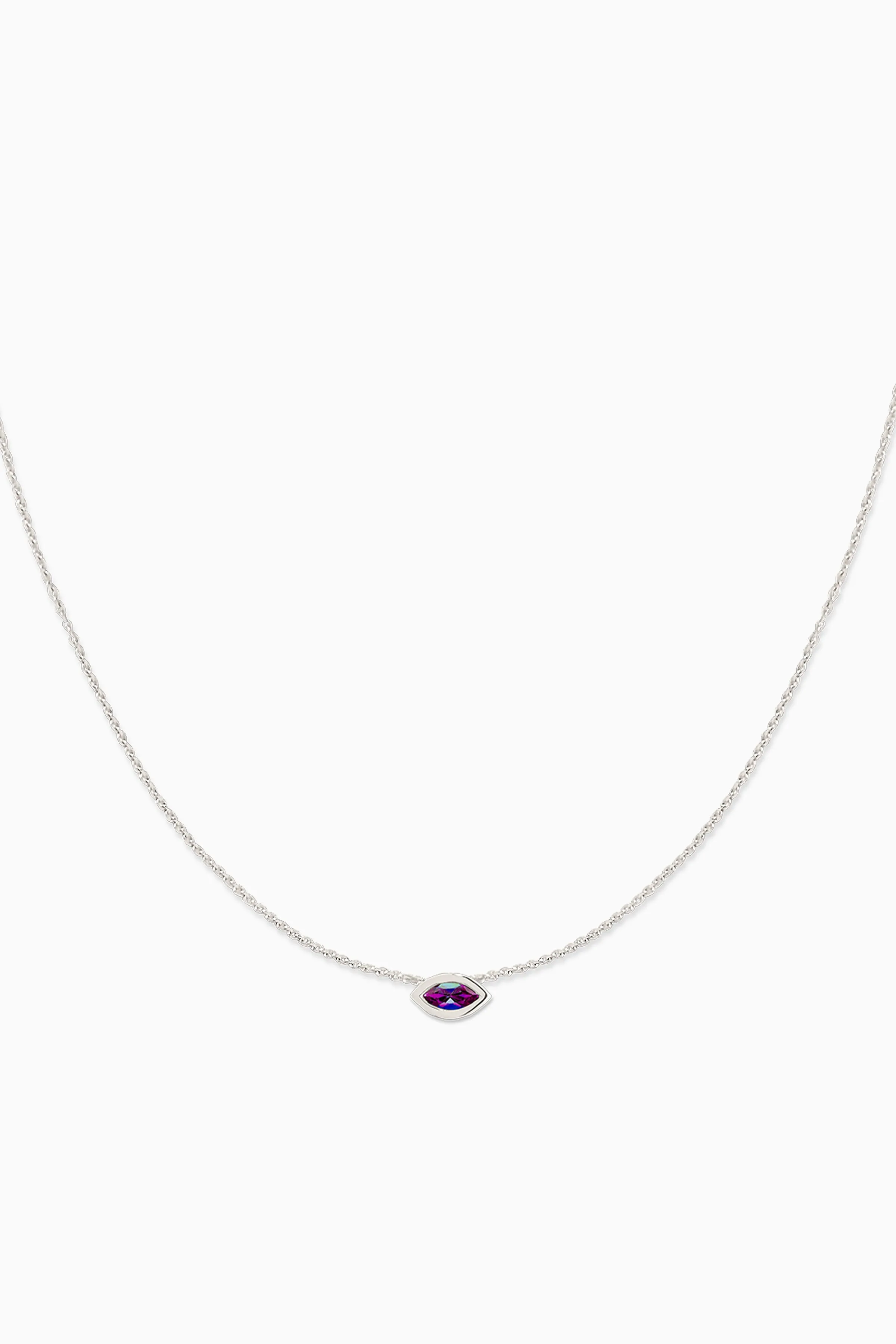 Covet 10kt Gold & Gemstone Birthstone Marquis Necklace