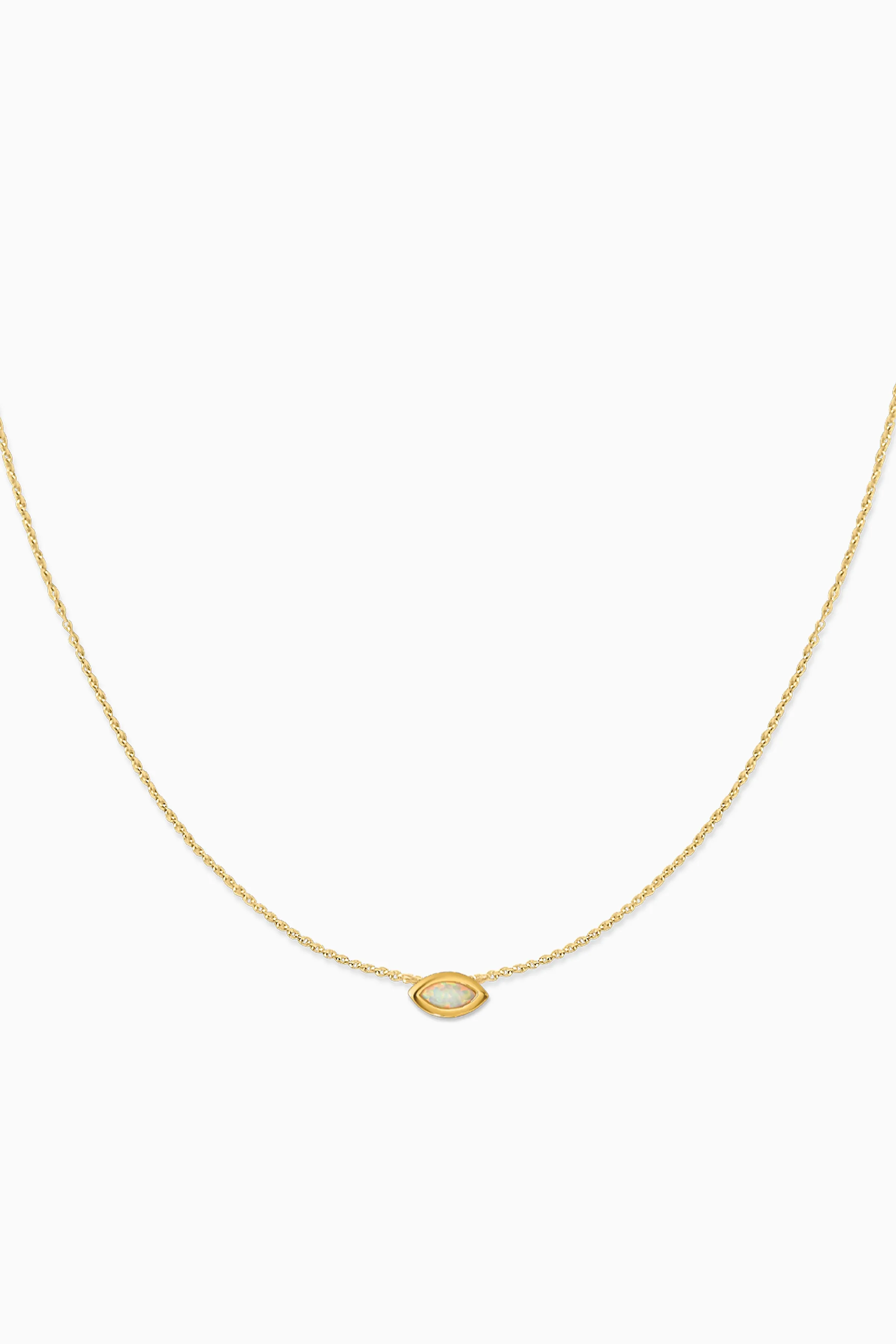 Covet 10kt Gold & Gemstone Birthstone Marquis Necklace