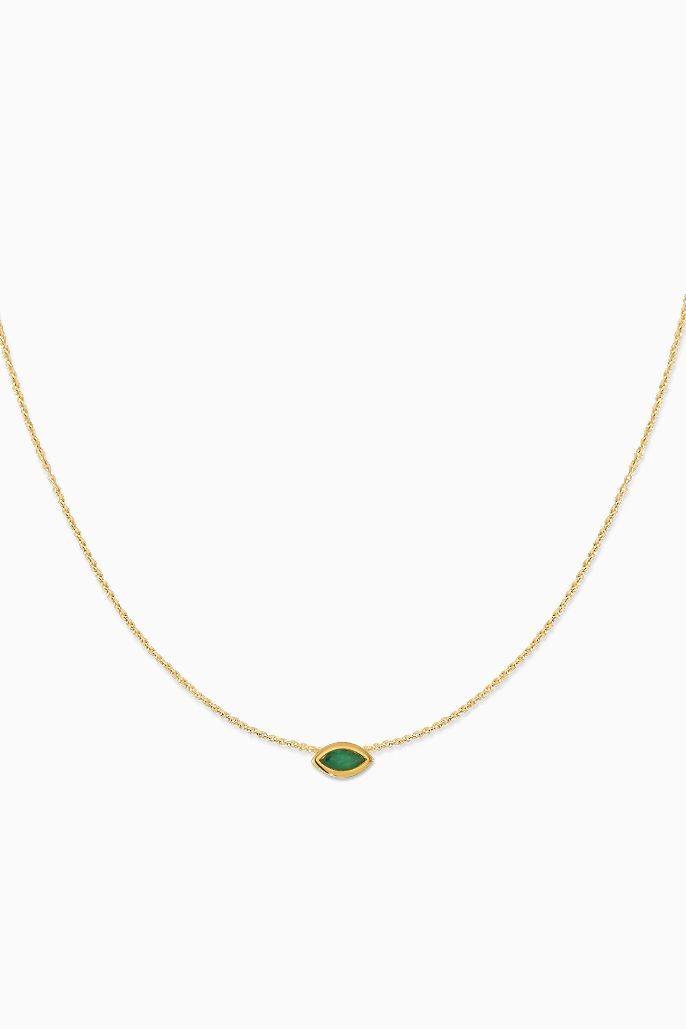 Covet 10kt Gold & Gemstone Birthstone Marquis Necklace