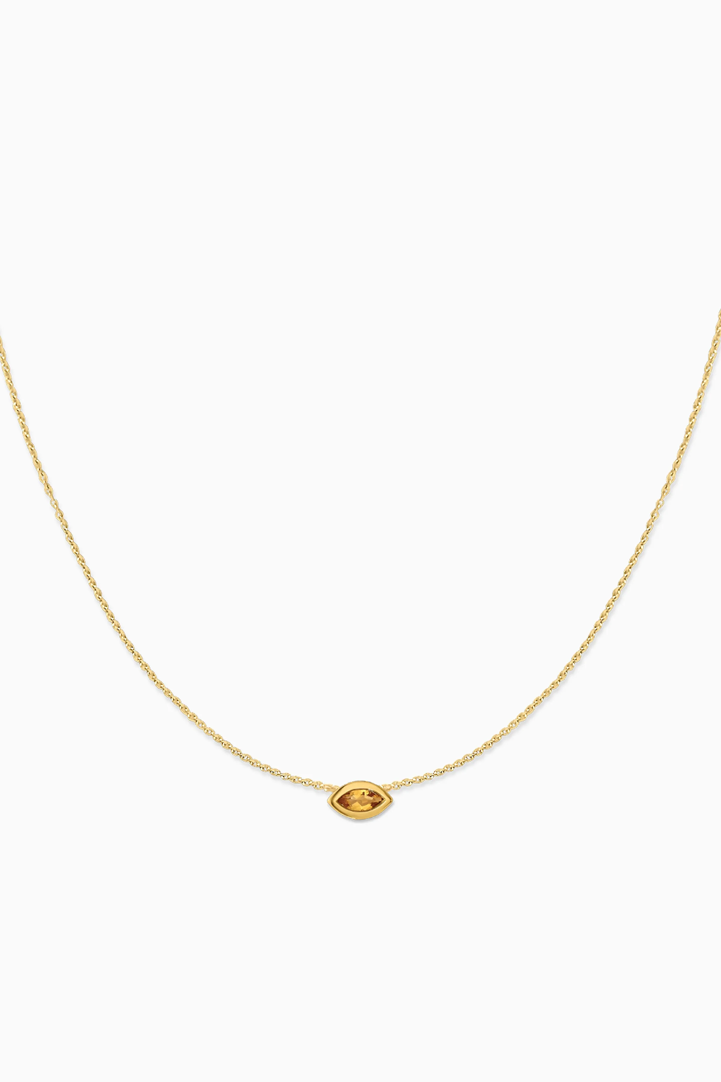 Covet 10kt Gold & Gemstone Birthstone Marquis Necklace