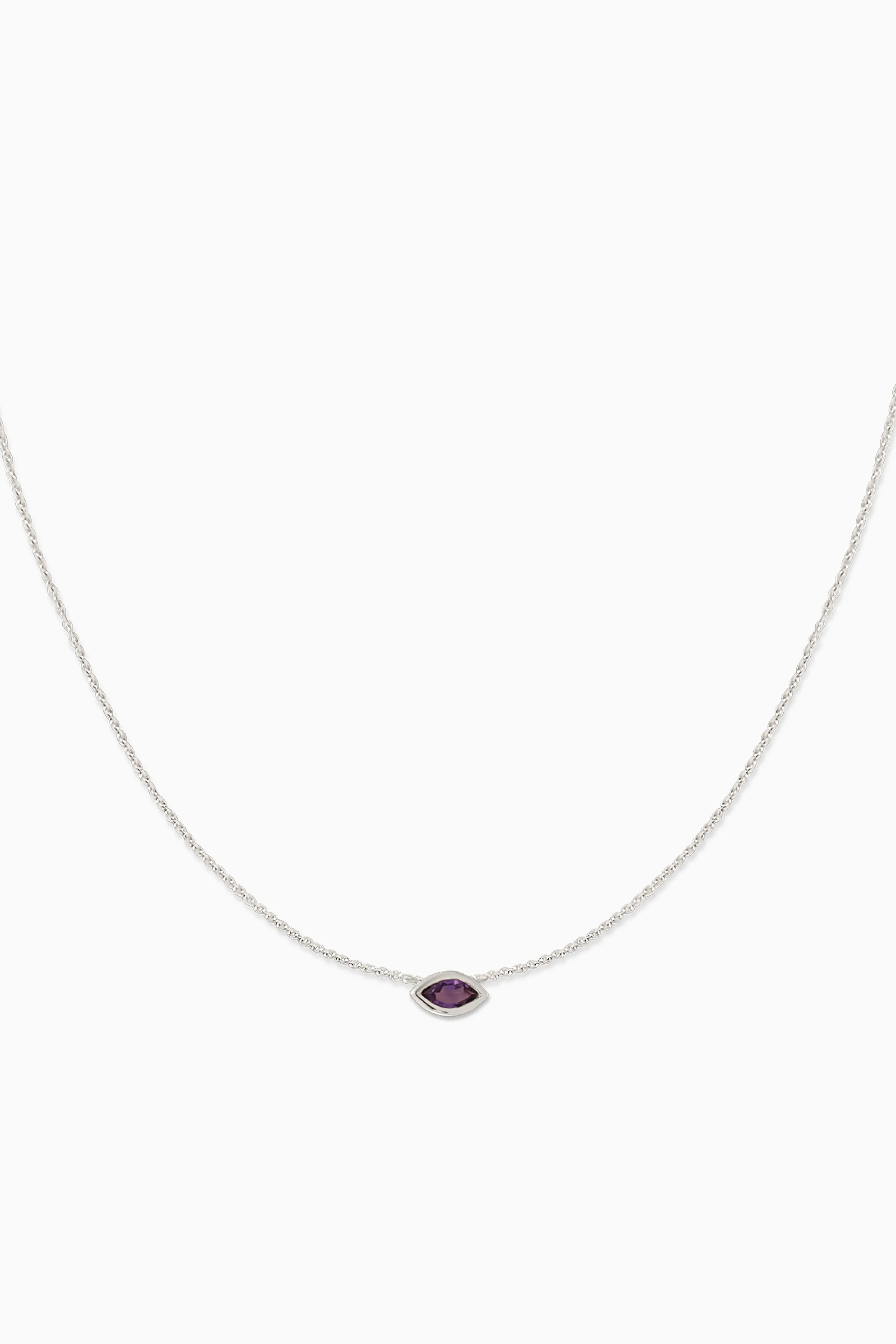 Covet 10kt Gold & Gemstone Birthstone Marquis Necklace