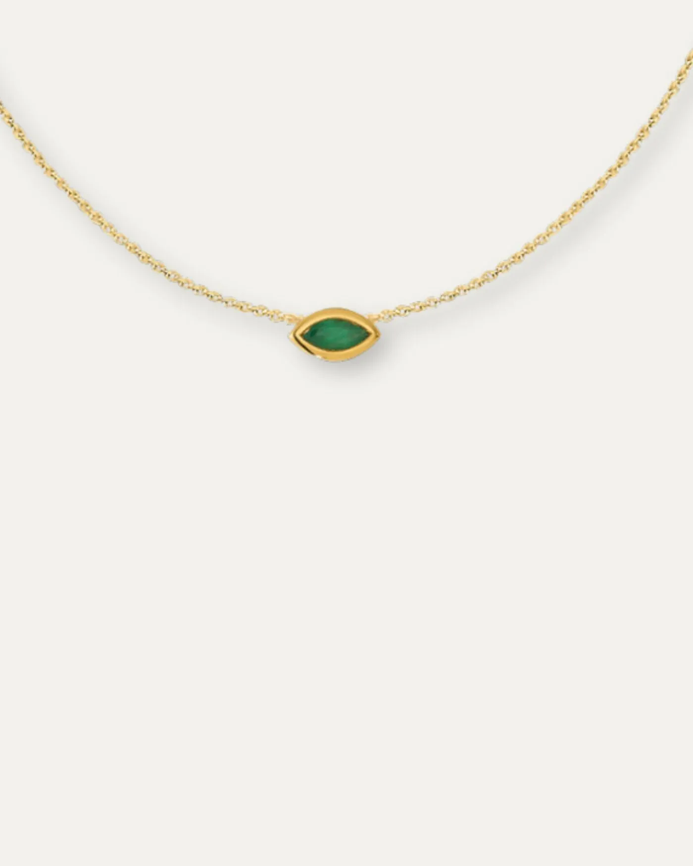 Covet 10kt Gold & Gemstone Birthstone Marquis Necklace