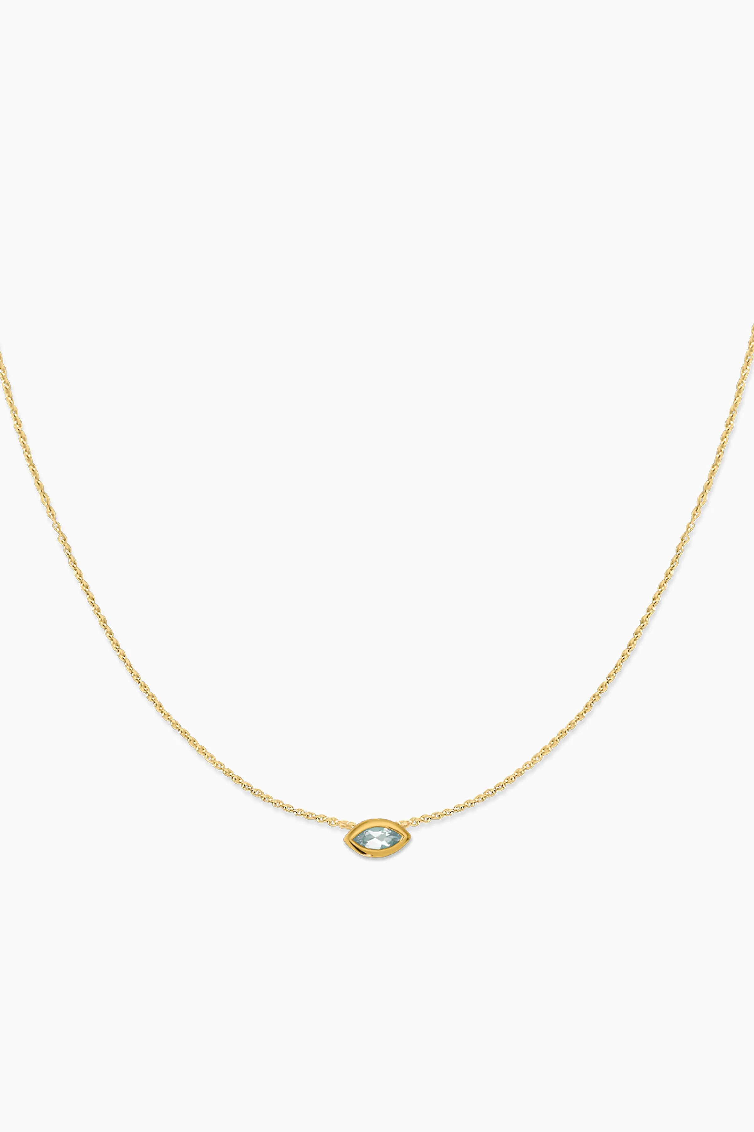 Covet 10kt Gold & Gemstone Birthstone Marquis Necklace