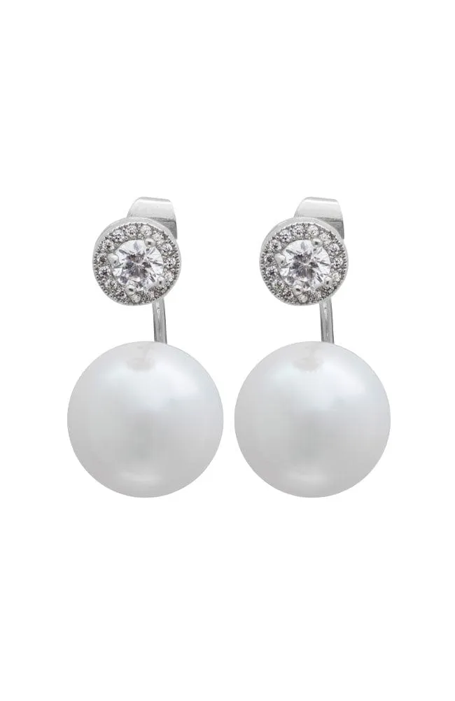 Crystal and Majorca Pearl Two-Way Earrings