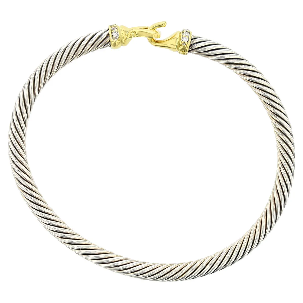 David Yurman Cable Bucket Bracelet with Diamonds