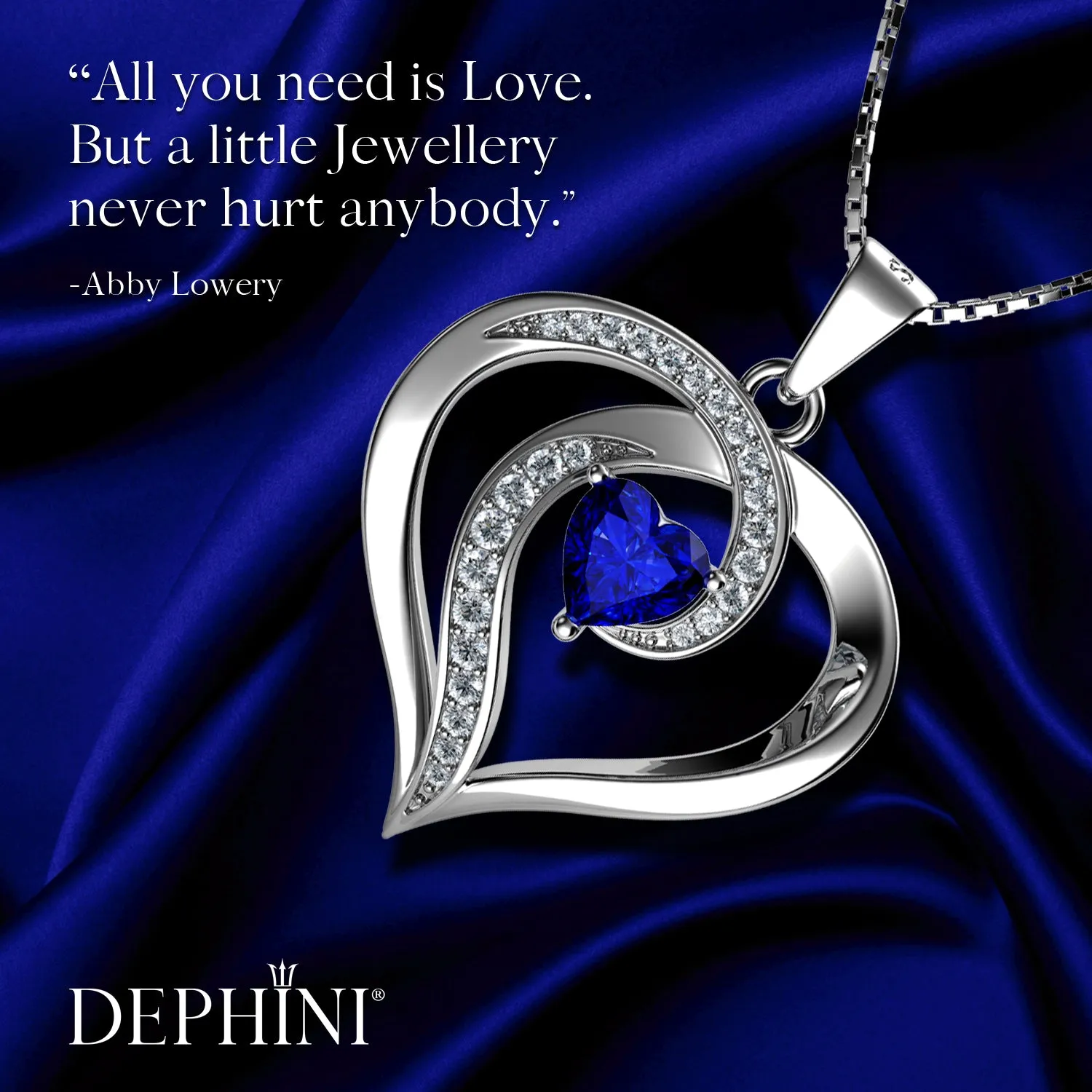 DEPHINI - Elegant blue necklace for Women 925 sterling silver pendant