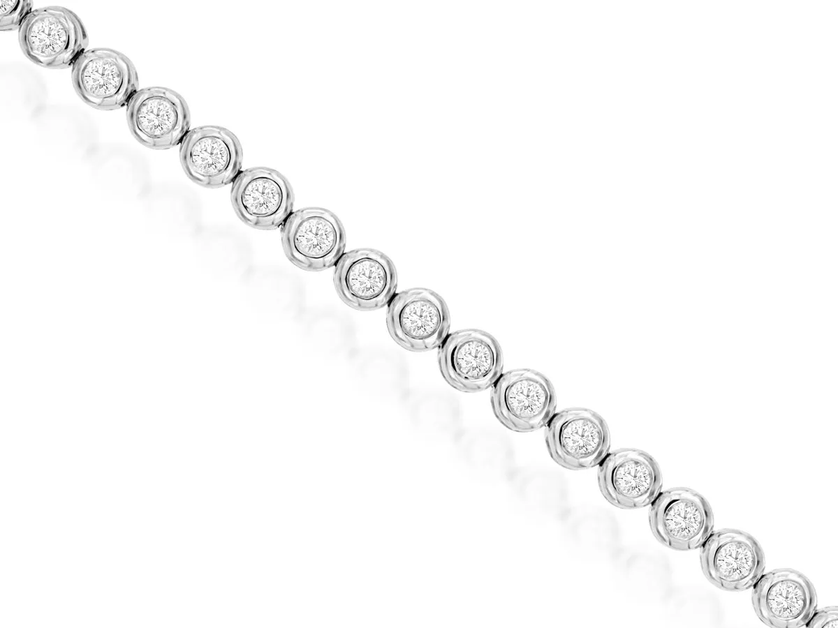 Diamond Bezel Set White Gold Bracelet