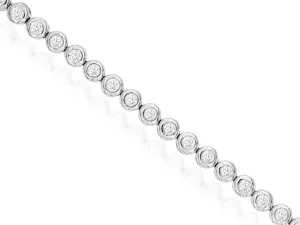 Diamond Bezel Set White Gold Bracelet