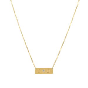 Diamond Letter Nameplate Necklace