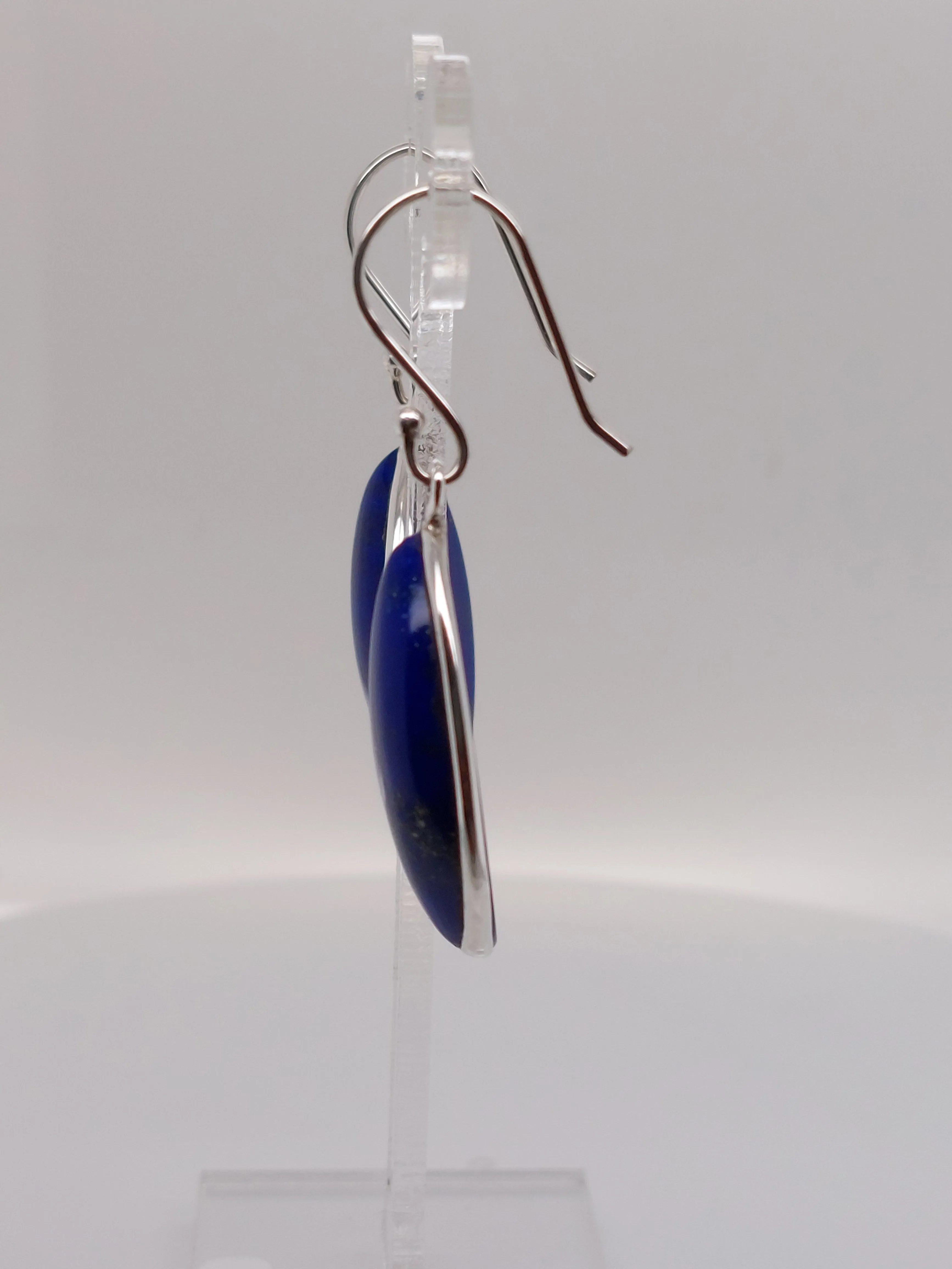 Dome Leaf Lapis Earrings