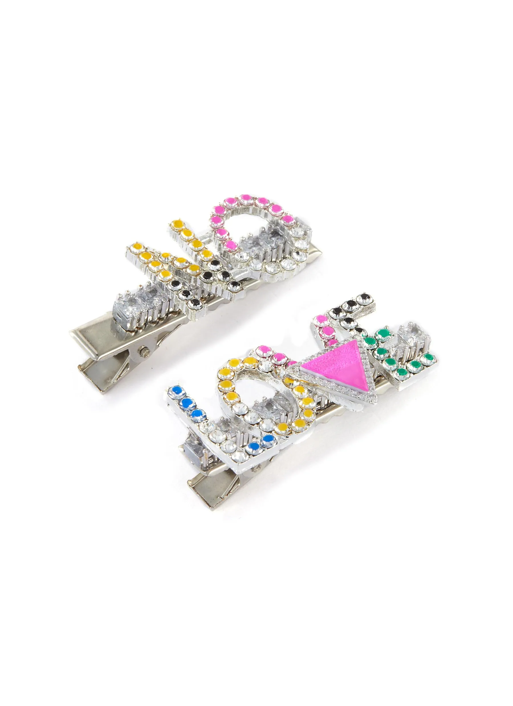 DOUBLE ZIRCON CLIP EMBELLISHMENT BI-COLOUR HEADBAND