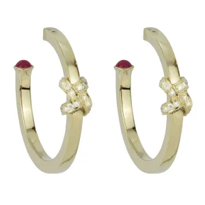 Earrings - Diamond And Ruby (2262A)