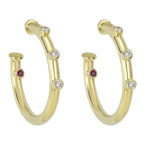 Earrings - Diamond And Ruby