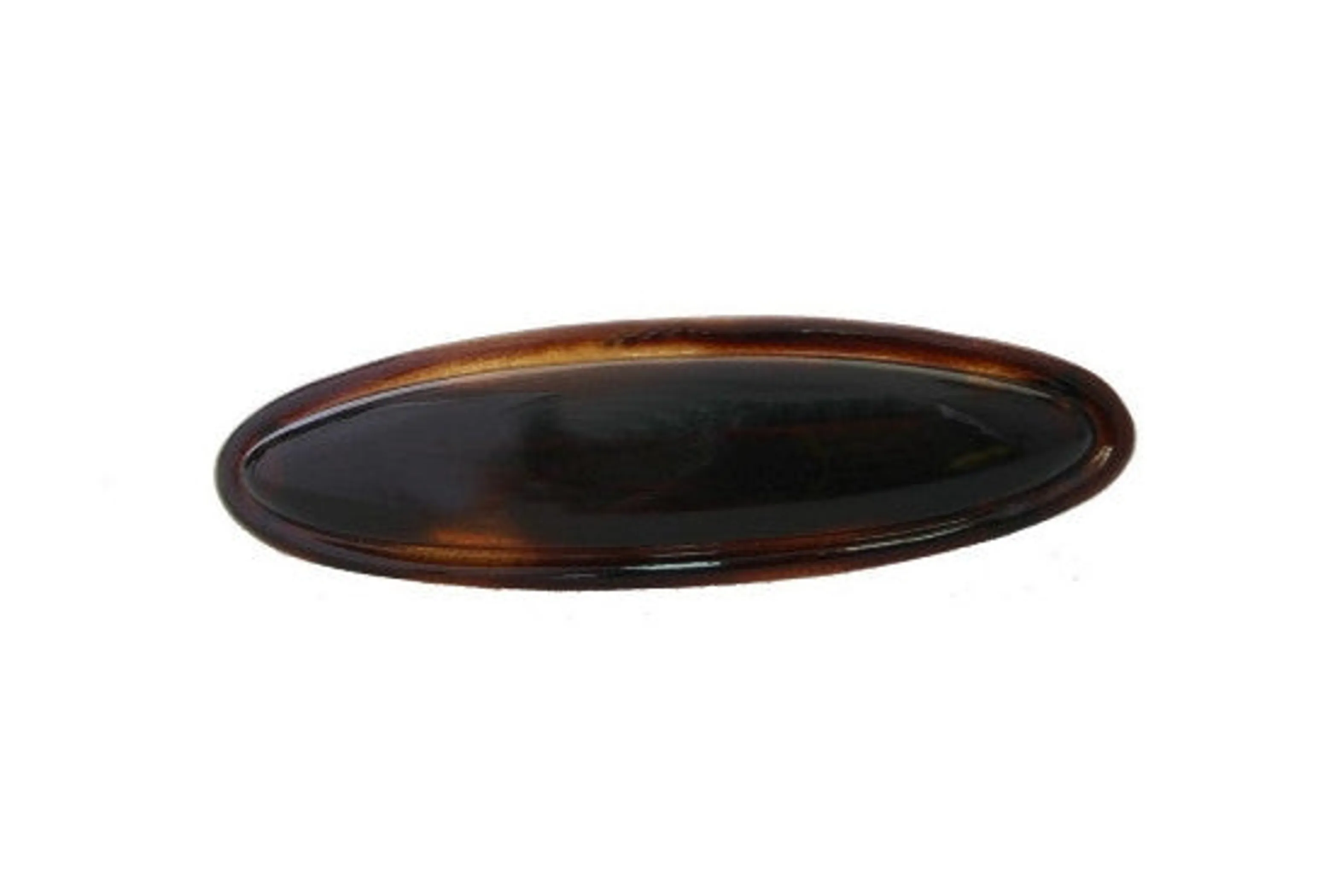 Encased Oval Tortoise Shell Automatic Barrette