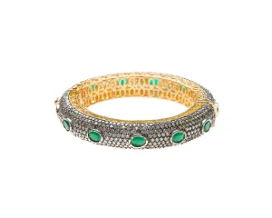 Fara Cuff (Green Stone & Swarovski)