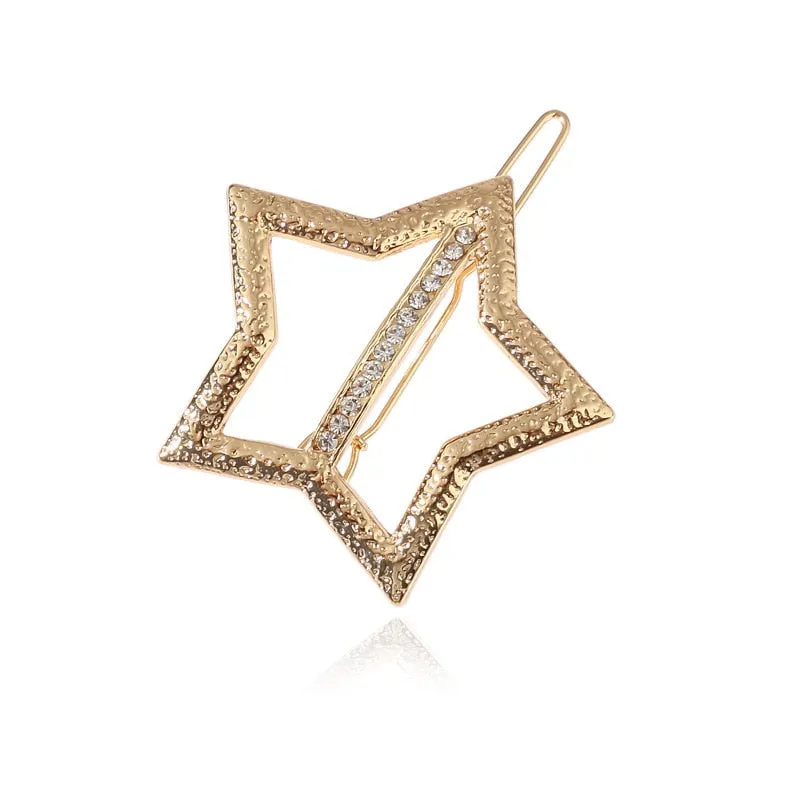 Fashion Woman Hair Accessories Triangle Hair Clip Pin Metal Geometric Alloy Hairband Moon Circle Hairgrip Barrette Girls Holder