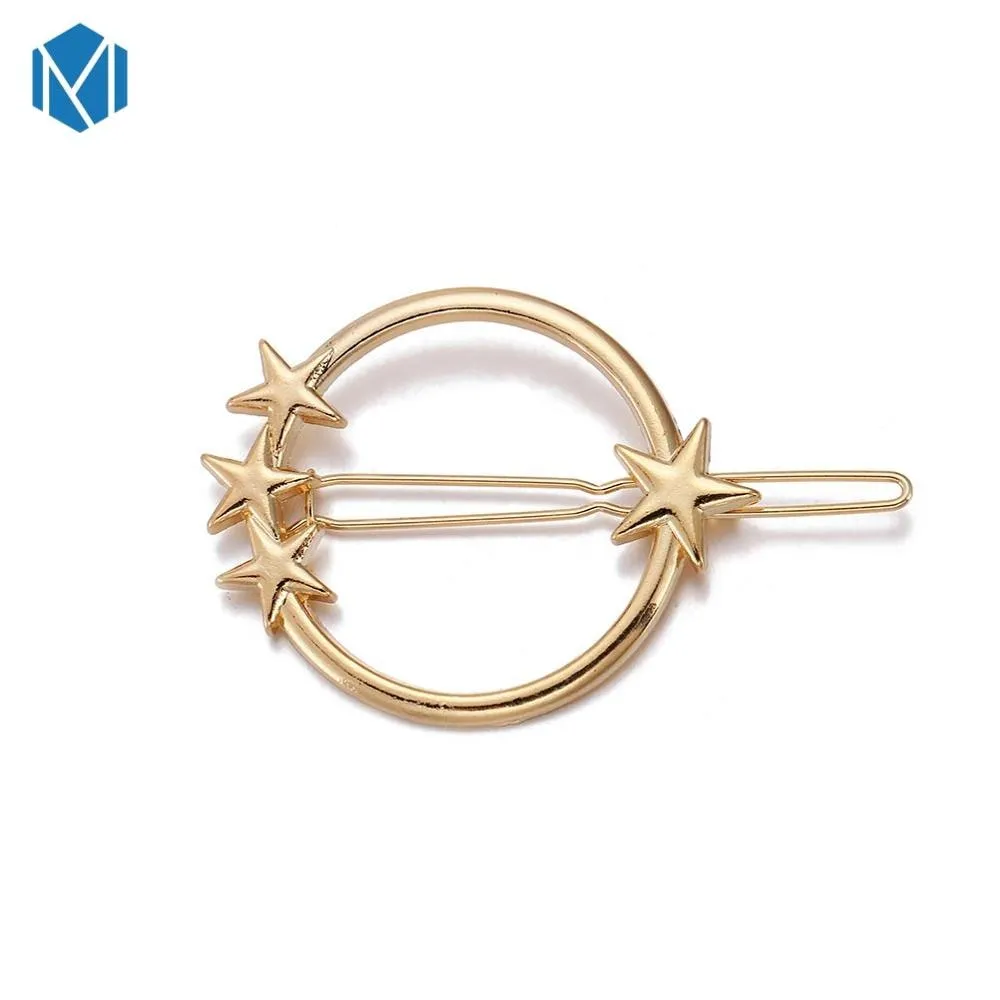 Fashion Woman Hair Accessories Triangle Hair Clip Pin Metal Geometric Alloy Hairband Moon Circle Hairgrip Barrette Girls Holder