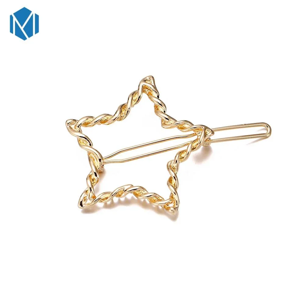 Fashion Woman Hair Accessories Triangle Hair Clip Pin Metal Geometric Alloy Hairband Moon Circle Hairgrip Barrette Girls Holder