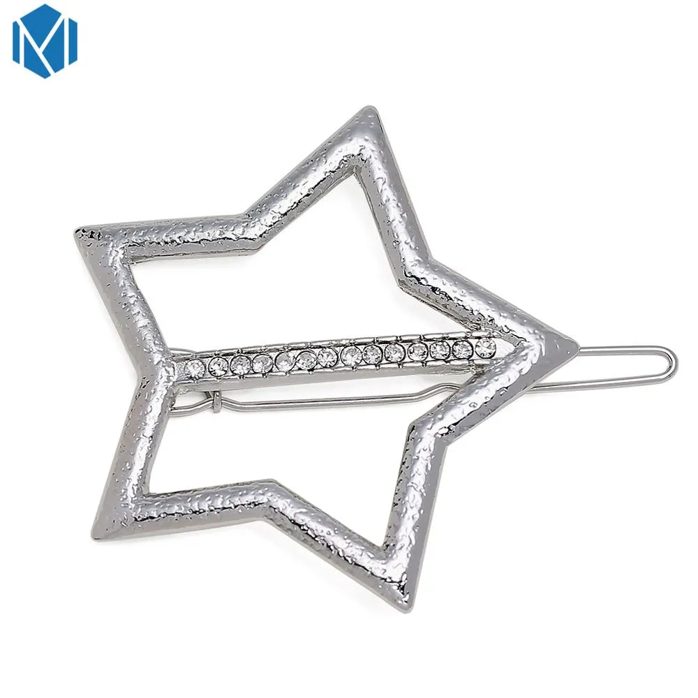 Fashion Woman Hair Accessories Triangle Hair Clip Pin Metal Geometric Alloy Hairband Moon Circle Hairgrip Barrette Girls Holder