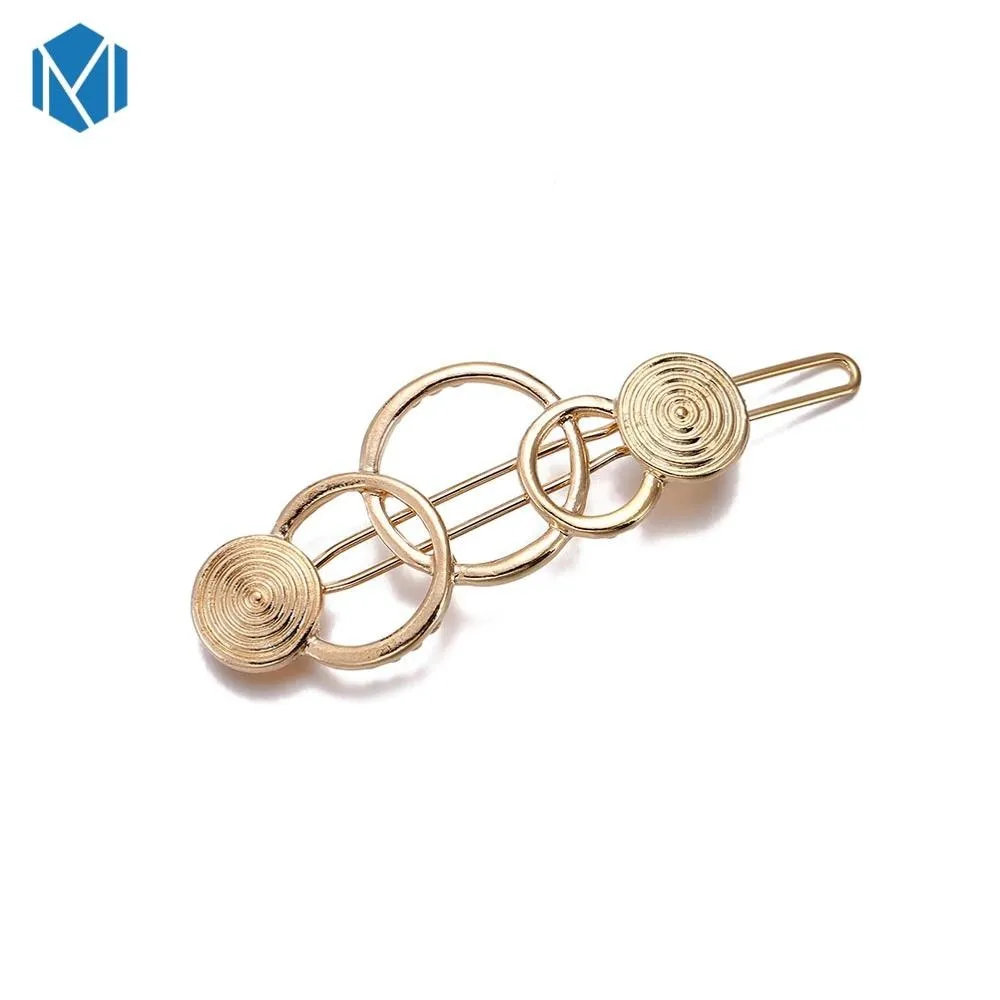 Fashion Woman Hair Accessories Triangle Hair Clip Pin Metal Geometric Alloy Hairband Moon Circle Hairgrip Barrette Girls Holder