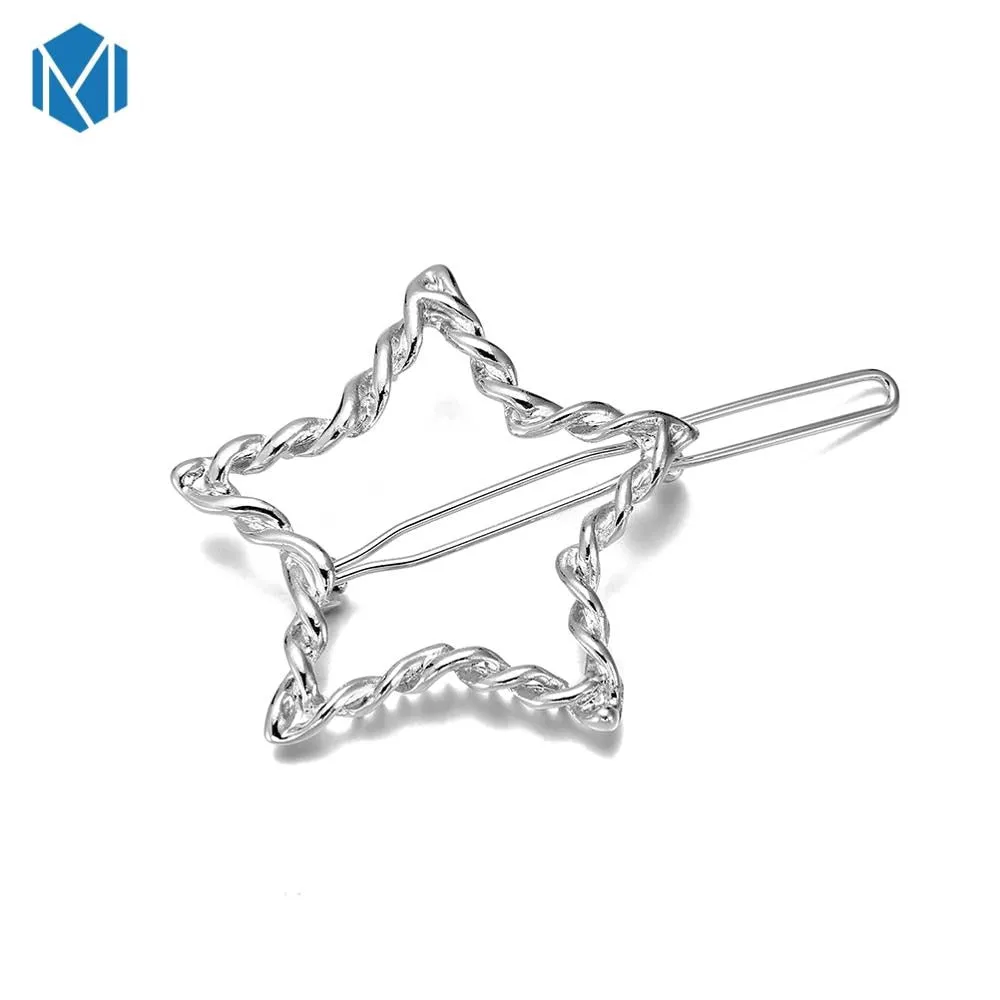 Fashion Woman Hair Accessories Triangle Hair Clip Pin Metal Geometric Alloy Hairband Moon Circle Hairgrip Barrette Girls Holder