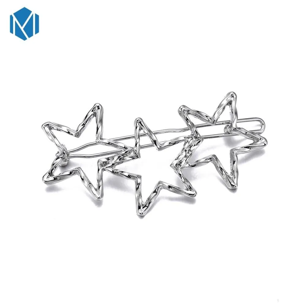 Fashion Woman Hair Accessories Triangle Hair Clip Pin Metal Geometric Alloy Hairband Moon Circle Hairgrip Barrette Girls Holder