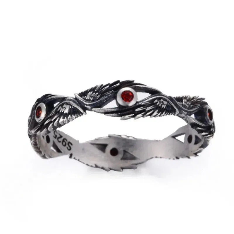 Fashionable Simple Red Zircon Angel Eye Ring Jewelry Men's Women's Ring Party Entertainment Jewelry Hip Hop Gift Wholesale