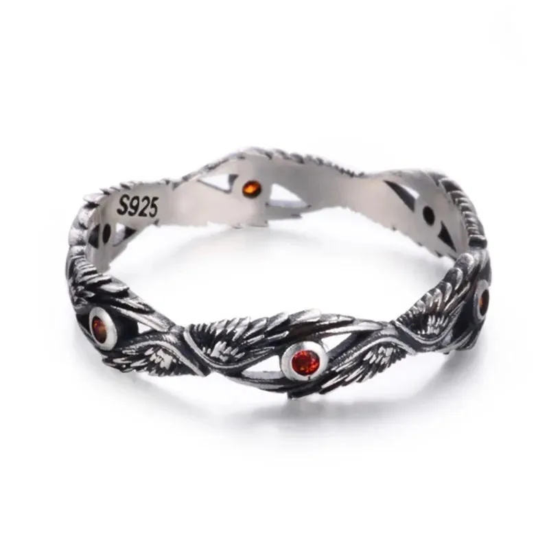 Fashionable Simple Red Zircon Angel Eye Ring Jewelry Men's Women's Ring Party Entertainment Jewelry Hip Hop Gift Wholesale