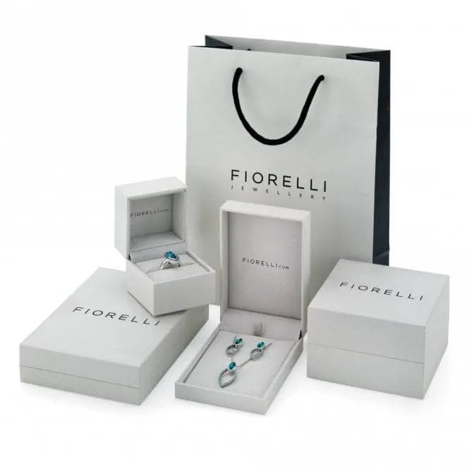 Fiorelli Silver Pale Blue Agate Rose Quartz Station Necklace N3953