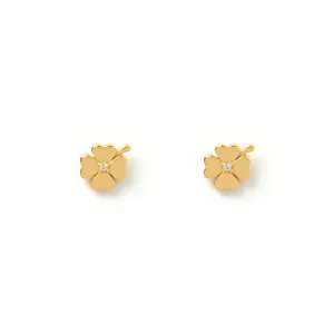 Four Leaf Clover Gold Studs