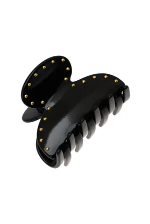 France Luxe - Studded Small Jaw Clip - Black