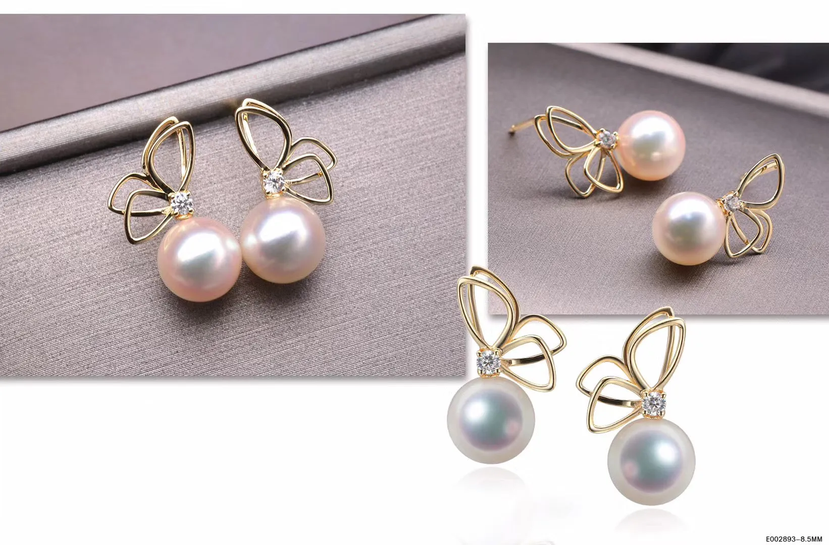 G14K Butterfly Edison Pearl Earrings