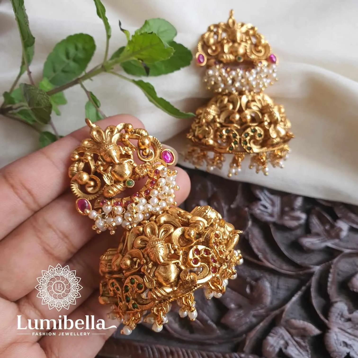 Ganesha Jhumki Earrings