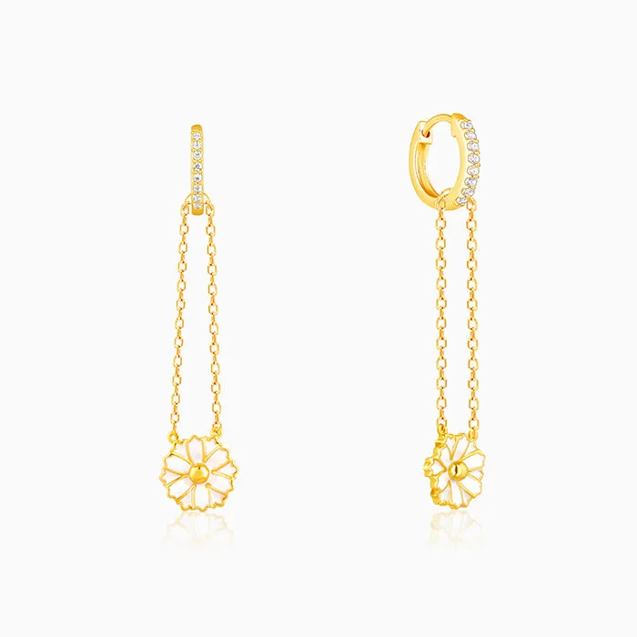 Golden Brahma Kamal Convertible Hoop Earrings