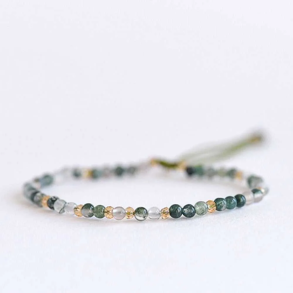 Green Agate Adjustable Gemstone Bracelet