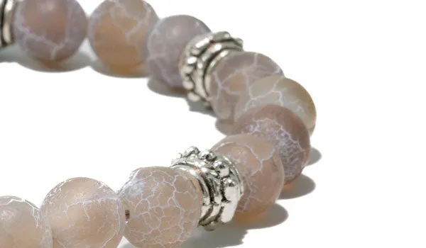 Grey Dragon Vein Balinese Natural Gemstone Bracelet