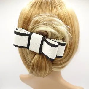 grosgrain hair bow wave edge layered two tone flat bow women hair accessories