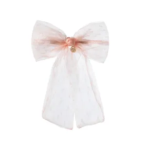 Halo Luxe Emma Organza Long Tail Clip - Peach