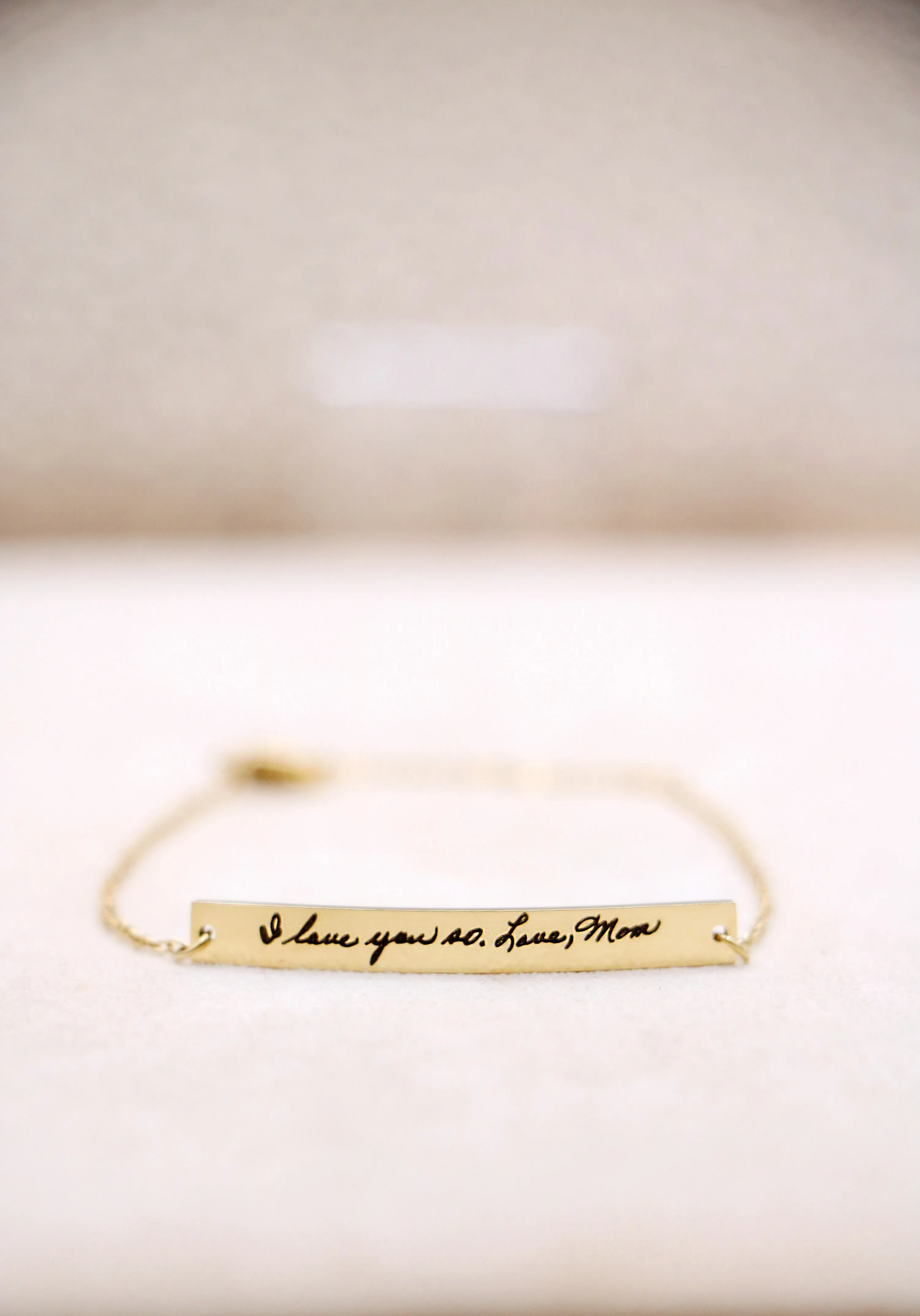 handwriting bar bracelet { silver   gold }