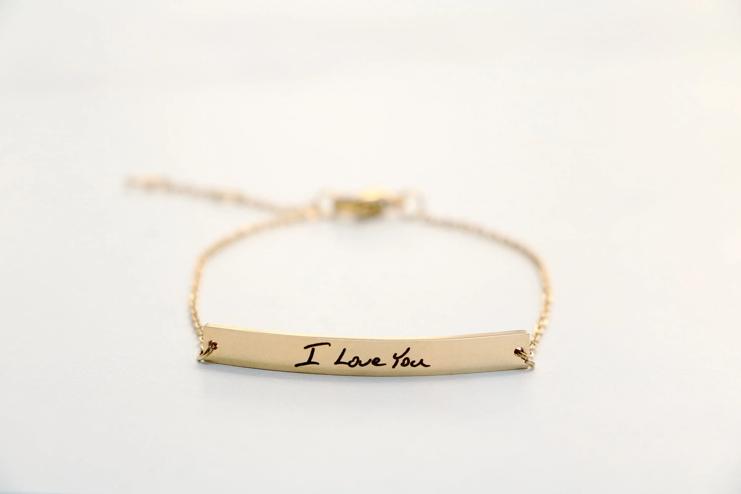 handwriting bar bracelet { silver   gold }