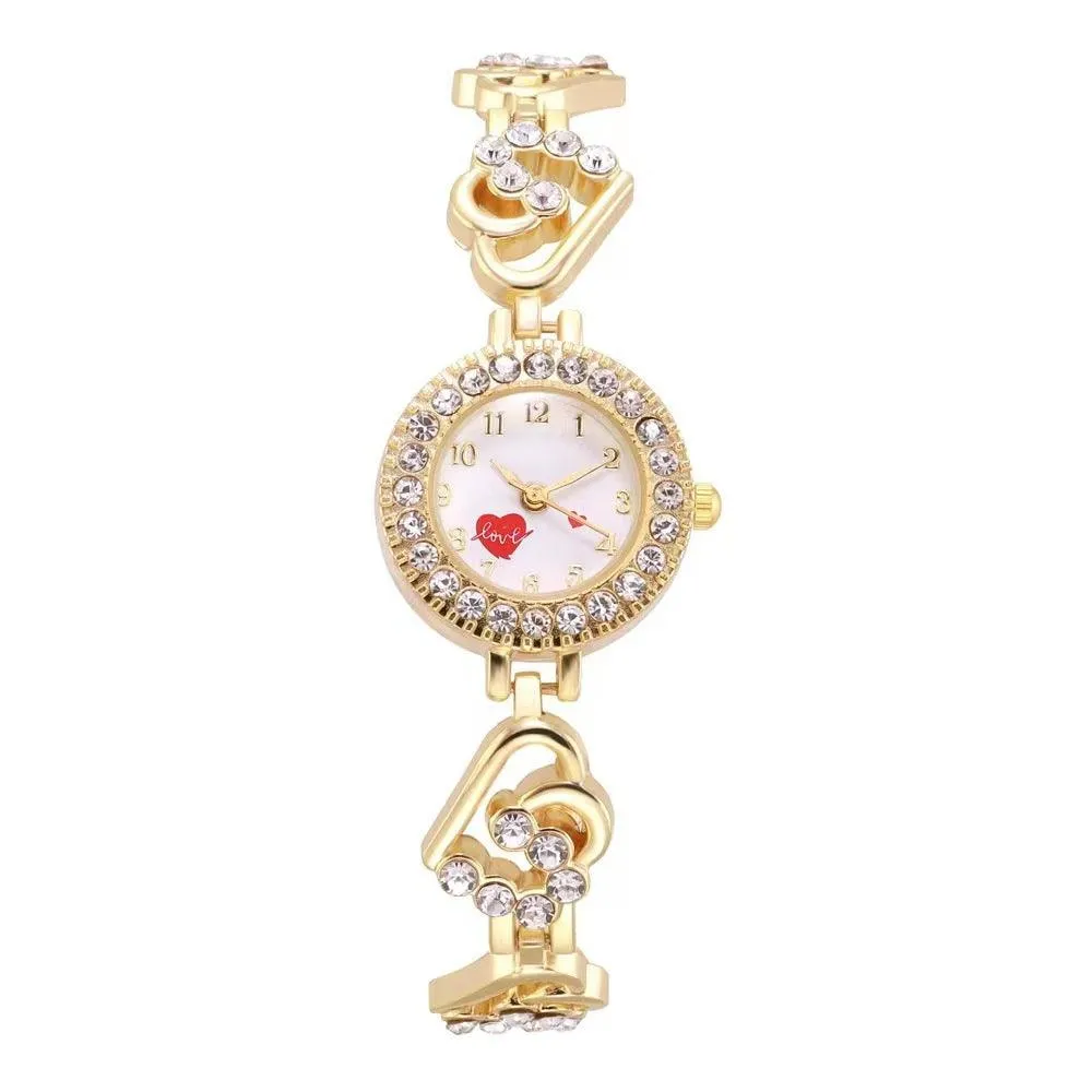 Heart Shape Diamond Small Dial Bracelet Watch Ladies